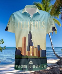 Illinois Retro Style Travel Summer 3D Hawaiian Shirt Gift For Men And Women Fans