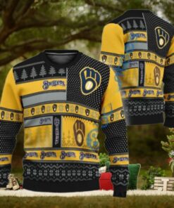 Milwaukee Brewers Patchwork Pattern Ugly Christmas Sweater