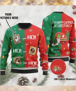 I'm A Happy Camper At Christmas Ho Ho Ho Custom Pictures Ugly Sweater for Campers On Christmas Days