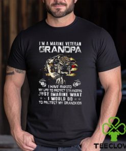 Im A Marine Veteran Grandpa I Have Risked My Life To Protect Strangers Bulldog Shirt