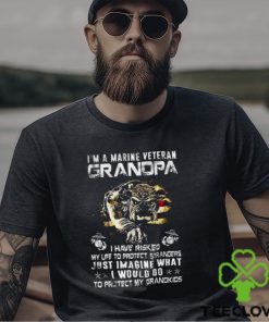 Im A Marine Veteran Grandpa I Have Risked My Life To Protect Strangers Bulldog Shirt