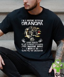 Im A Marine Veteran Grandpa I Have Risked My Life To Protect Strangers Bulldog Shirt