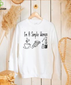 I’m A Simple Woman I Love Coffee Pizza Makeup Unisex Sweathoodie, sweater, longsleeve, shirt v-neck, t-shirt