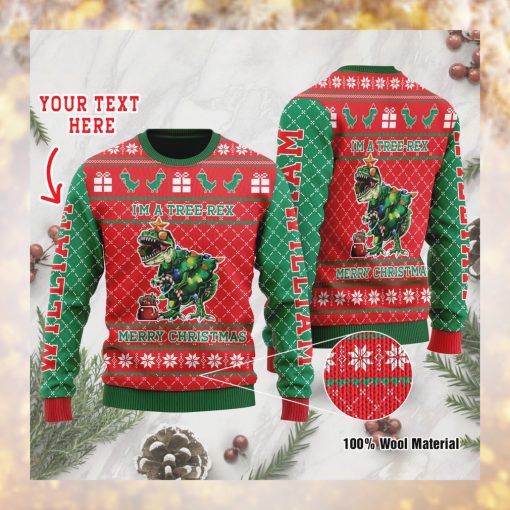 I’m A Tree rex Merry Christmas Dinosaur Custom Ugly Sweater For T rex Lovers On Christmas Day