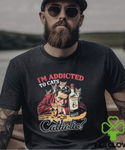 I'm Addicted To Cats Does That Make Me Catholic Black Shirt