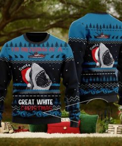 Im Dreaming Of A Great White Christmas Shark 3D Printed Ugly Christmas Sweater