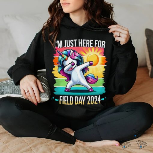 Im Just Here For Field Day Happy Field Day Dabbing Unicorn T hoodie, sweater, longsleeve, shirt v-neck, t-shirt