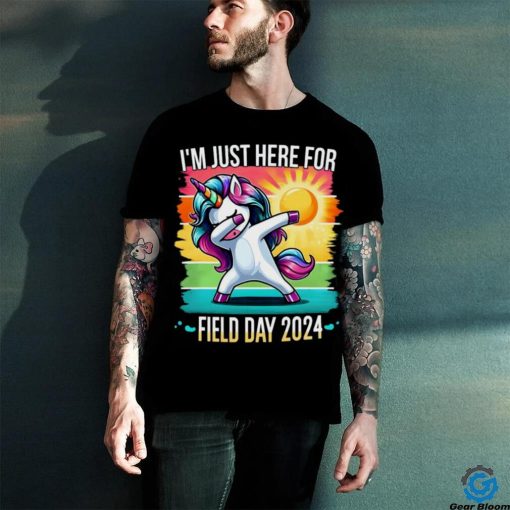 Im Just Here For Field Day Happy Field Day Dabbing Unicorn T hoodie, sweater, longsleeve, shirt v-neck, t-shirt