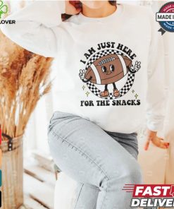 I'm Just Here For The Snacks Football Mom Game Day T Shirt