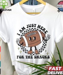 I'm Just Here For The Snacks Football Mom Game Day T Shirt