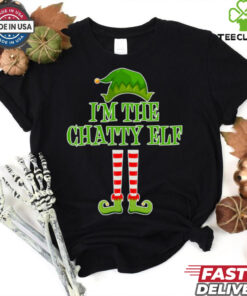 I'm The Chatty Elf Matching Family Christmas Enza Ladies Jersey Football T Shirt