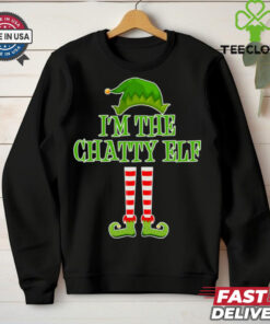 I'm The Chatty Elf Matching Family Christmas Enza Ladies Jersey Football T Shirt
