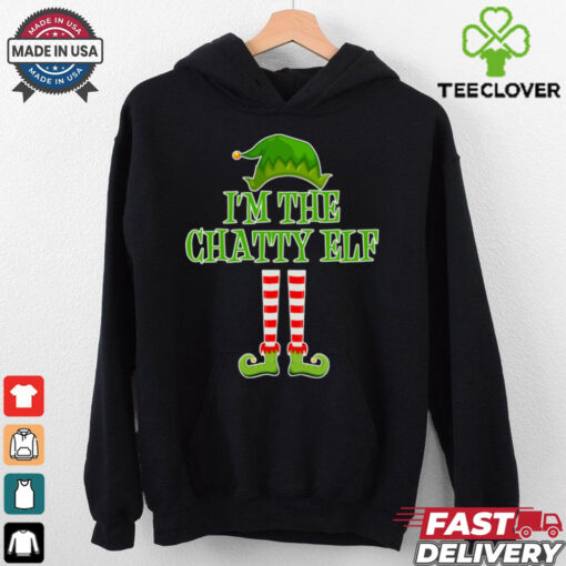 I’m The Chatty Elf Matching Family Christmas Enza Ladies Jersey Football T Shirt