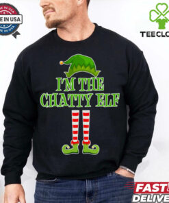 I'm The Chatty Elf Matching Family Christmas Enza Ladies Jersey Football T Shirt