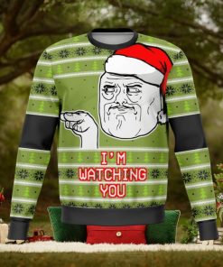 I’m Watching You Meme For Christmas Gifts Ugly Christmas Wool Knitted Sweater