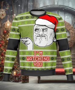 I’m Watching You Meme For Christmas Gifts Ugly Christmas Wool Knitted Sweater