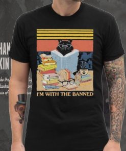 I’m With The Banned Black cat read book vintage shirt