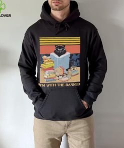 I’m With The Banned Black cat read book vintage shirt