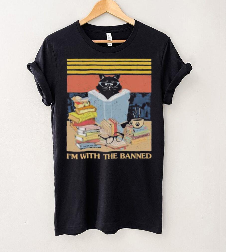 I’m With The Banned Black cat read book vintage shirt I’m With The Banned Black cat read book vintage shirt