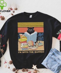 I’m With The Banned Black cat read book vintage shirt