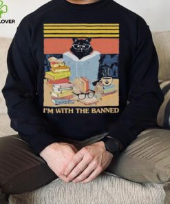 I’m With The Banned Black cat read book vintage shirt