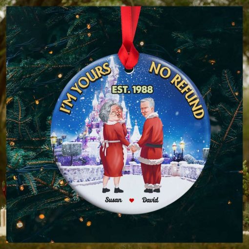 I’m Yours, No refund, Couple Gift, Personalized Ceramic Ornament, Old Couple Ornament, Christmas Gift