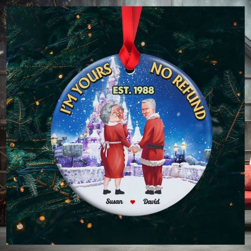 I’m Yours, No refund, Couple Gift, Personalized Ceramic Ornament, Old Couple Ornament, Christmas Gift