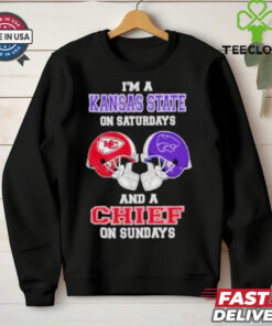 I’m a Kansas state on Saturdays and a Chiefs on Sundays football helmet shirt 2 I’m a Kansas state on Saturdays and a Chiefs on Sundays football helmet shirt
