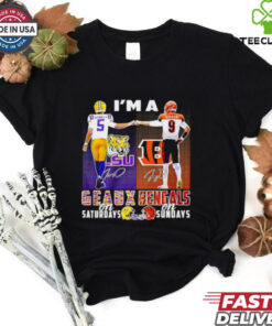 I’m a LSU Tigers x Cincinnati Bengals Fan signature city skyline  2D T shirt