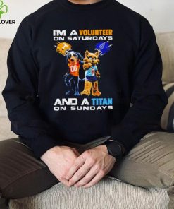 I’m a Volunteer on saturdays and a Titan on sundays mascots helmet gift hoodie, sweater, longsleeve, shirt v-neck, t-shirt