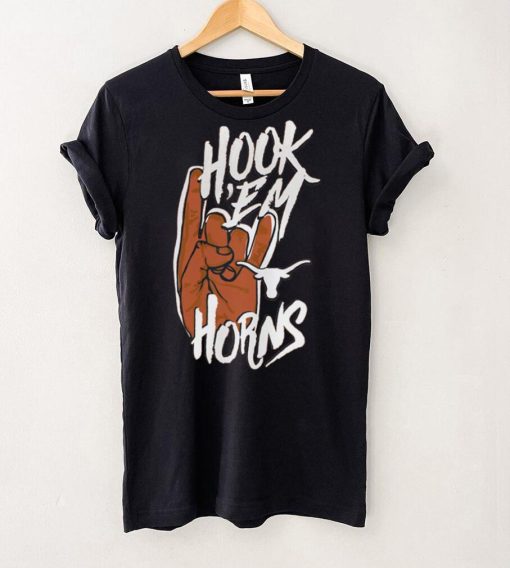 Image One Adult Texas Longhorns Burnt Hook ‘Em Horns T Shirt