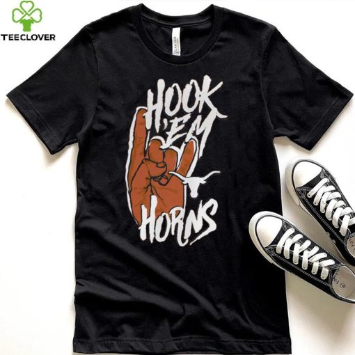 Image One Adult Texas Longhorns Burnt Hook ‘Em Horns T Shirt