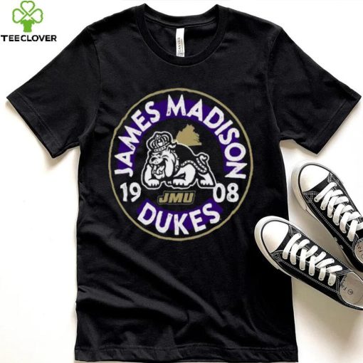 Image One James Madison Dukes Black Mascot Circle T Shirt