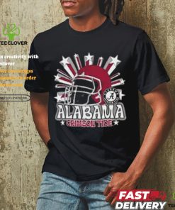 Image One Men's Alabama Crimson Tide Grey Helmet Star T Shirt