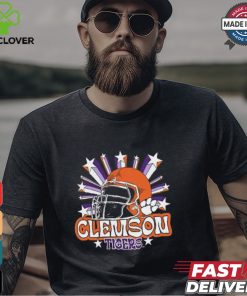 Image One Men's Clemson Tigers Grey Helmet Star T Shirt