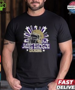 Image One Men's James Madison Dukes Grey Helmet Star T Shirt