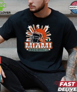 Image One Men's Miami Hurricanes Grey Helmet Star T Shirt