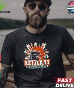 Image One Men's Miami Hurricanes Grey Helmet Star T Shirt