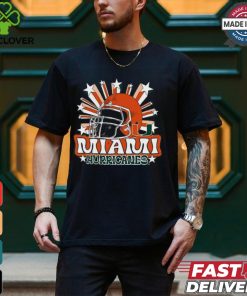 Image One Men's Miami Hurricanes Grey Helmet Star T Shirt