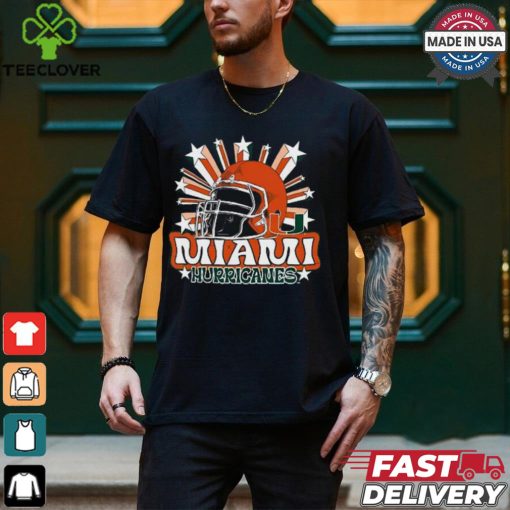 Image One Men’s Miami Hurricanes Grey Helmet Star T Shirt