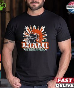 Image One Men's Miami Hurricanes Grey Helmet Star T Shirt