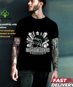 Image One Men's Michigan State Spartans Grey Helmet Star T Shirt