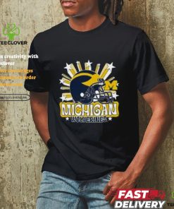 Image One Men's Michigan Wolverines Grey Helmet Star T Shirt