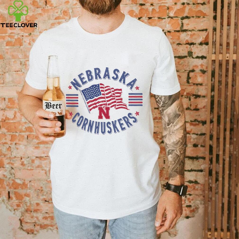 Image One Men's Nebraska Cornhuskers Ivory Americana Flag T Shirt Image One Men's Nebraska Cornhuskers Ivory Americana Flag T Shirt