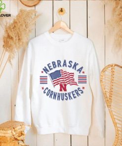 Image One Men's Nebraska Cornhuskers Ivory Americana Flag T Shirt