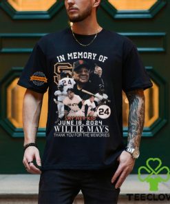 In Memory Of Say Hey Kid June 18, 2024 Willie Mays Thank You For The Memories T Shirt