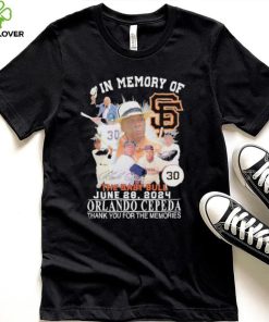 In Memory Of The Baby Bull June 28, 2024 Orlando Cepeda Thank You For The Memories Signature Shirt