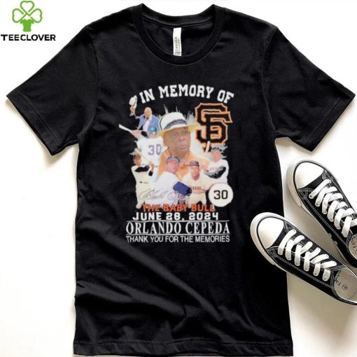 In Memory Of The Baby Bull June 28, 2024 Orlando Cepeda Thank You For The Memories Signature Shirt