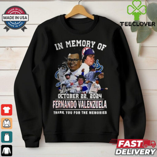In Memory of Fernado Valenzuela October 2024 thank you for the memories signature shirt