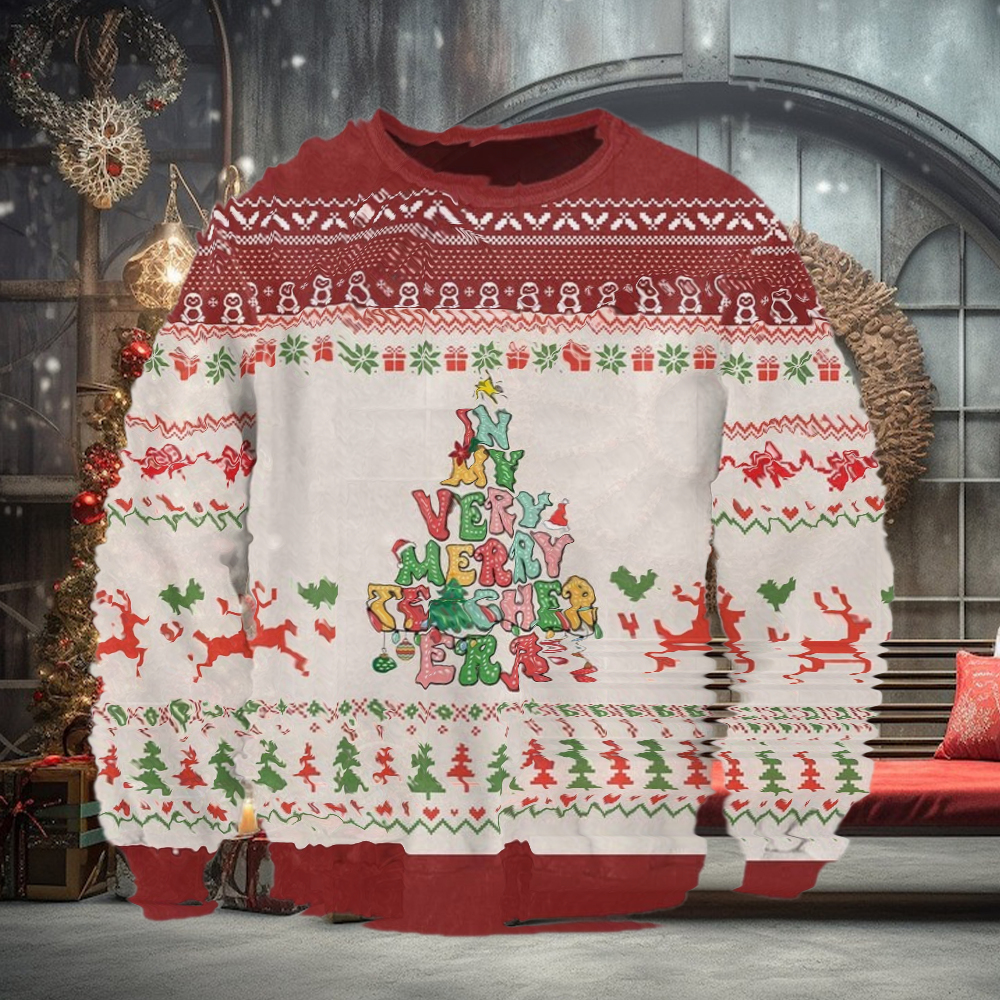 In My Very Merry Teacher Era Ugly Teacher Christmas Sweater Retro Christmas In My Very Merry Teacher Era Ugly Teacher Christmas Sweater Retro Christmas